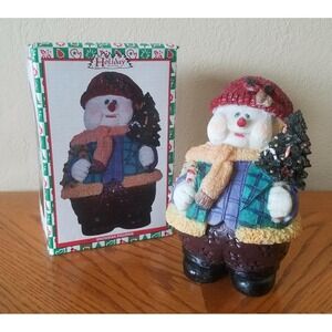 Snowman Figurine by World Bazaars 6 1/2 inches tall